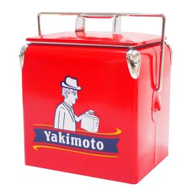 Yakimoto Classic Retro Metal Ice Chest, Multifunctional Portable Cooler With Bottle Opener 13L (14Qt), Keep Cold For A Long Time For Camping, Par Yakimoto Classic Retro Metal Ice Chest, Multifunctional Portable Cooler With Bottle Opener 13L (14Qt), Keep Cold For A Long Time For Camping, Par